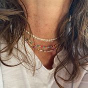 Colorful beads and Pearl Necklace