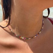 Colorful beads and Pearl Necklace