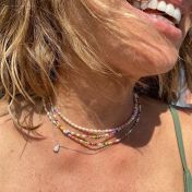 Colorful beads and Pearl Necklace