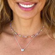 Colorful beads and Pearl Necklace