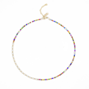 Half and half pearls & colorful beads Necklace