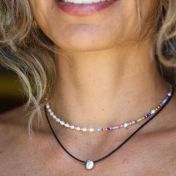 Half and half pearls & colorful beads Necklace