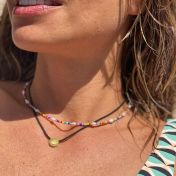 Be Strong Black Cord with 14K Gold Vermeil Pendant