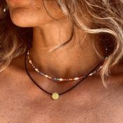 Be Strong Black Cord with 14K Gold Vermeil Pendant