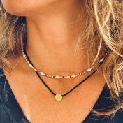 Be Strong Black Cord with 14K Gold Vermeil Pendant