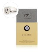 Boat pose Ring (sterling silver) - BE BRAVE - Solar Plexus Chakra